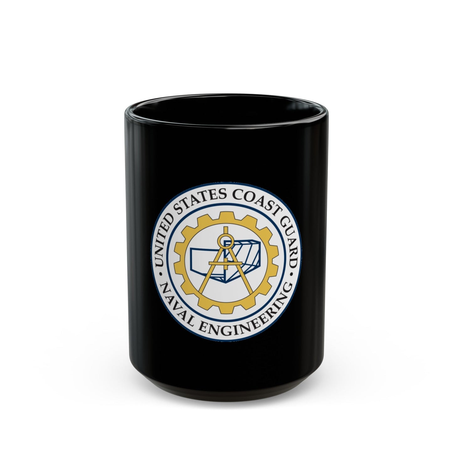 USCG Naval Engineering (U.S. Coast Guard) Black Coffee Mug-15oz-The Sticker Space