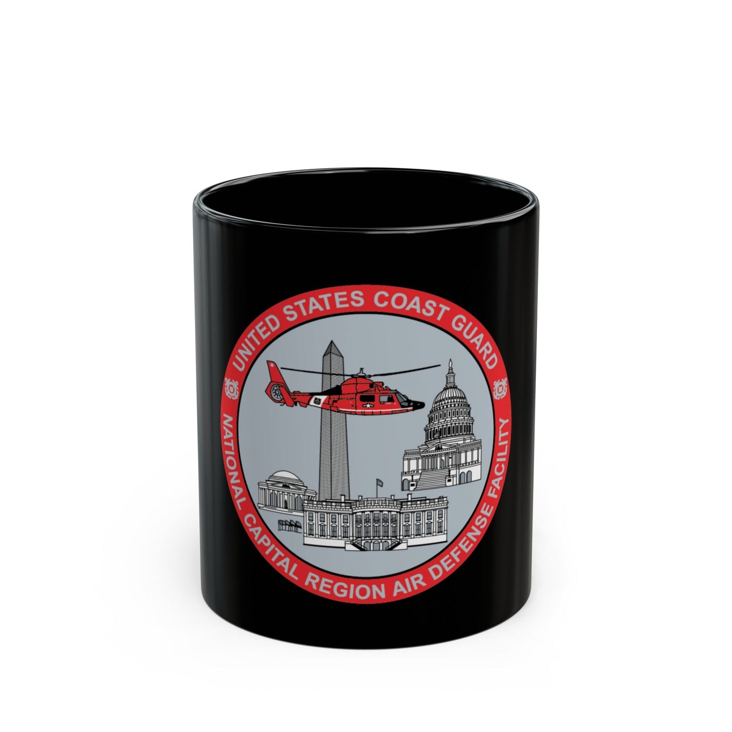 USCG NCR ADF Nat'l Capital Reg Air Def Fac 2009 (U.S. Coast Guard) Black Coffee Mug-11oz-The Sticker Space