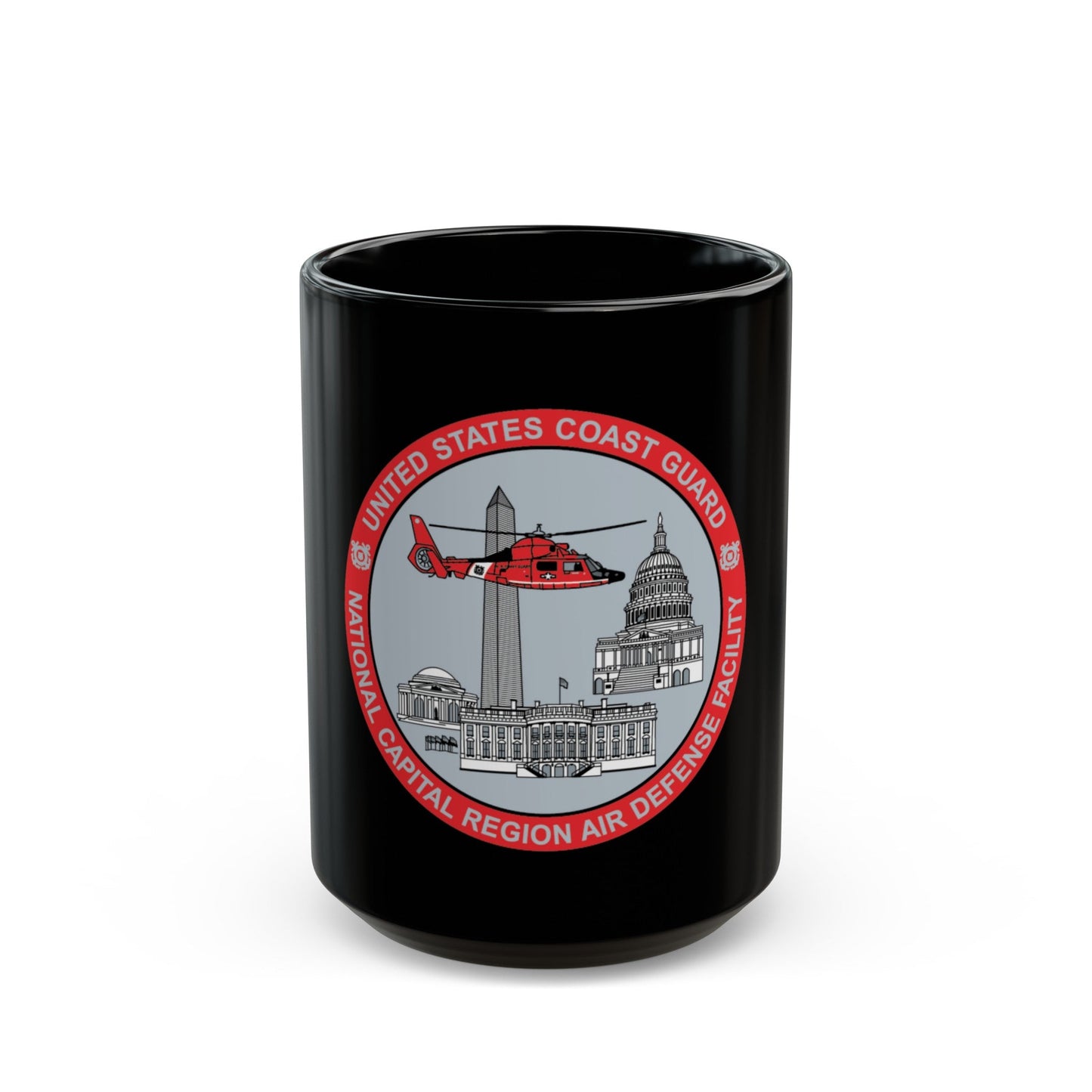USCG NCR ADF Nat'l Capital Reg Air Def Fac 2009 (U.S. Coast Guard) Black Coffee Mug-15oz-The Sticker Space