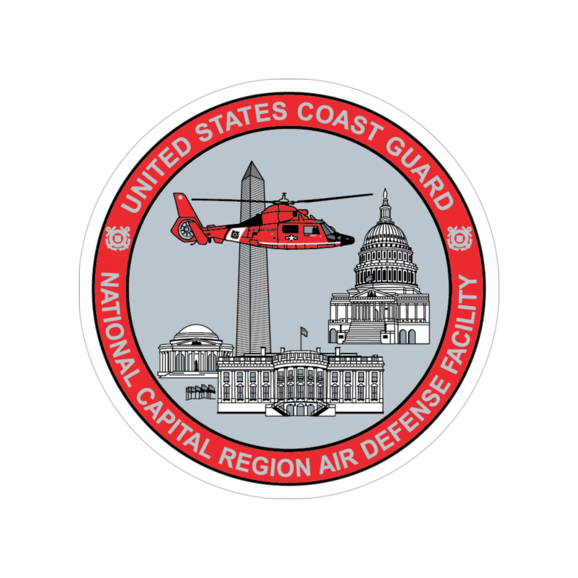 USCG NCR ADF Nat'l Capital Reg Air Def Fac 2009 (U.S. Coast Guard) Transparent STICKER Die-Cut Vinyl Decal-3 Inch-The Sticker Space