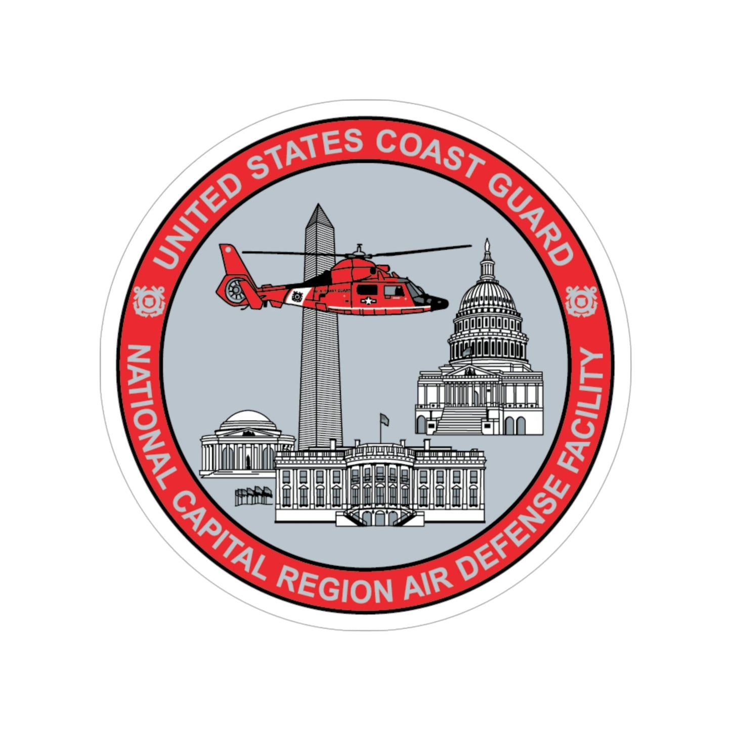 USCG NCR ADF Nat'l Capital Reg Air Def Fac 2009 (U.S. Coast Guard) Transparent STICKER Die-Cut Vinyl Decal-5 Inch-The Sticker Space