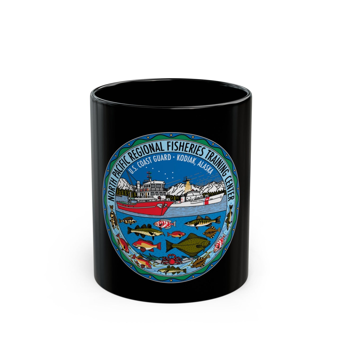 USCG NPRFTC Kodiak Alaska 2005 (U.S. Coast Guard) Black Coffee Mug-11oz-The Sticker Space