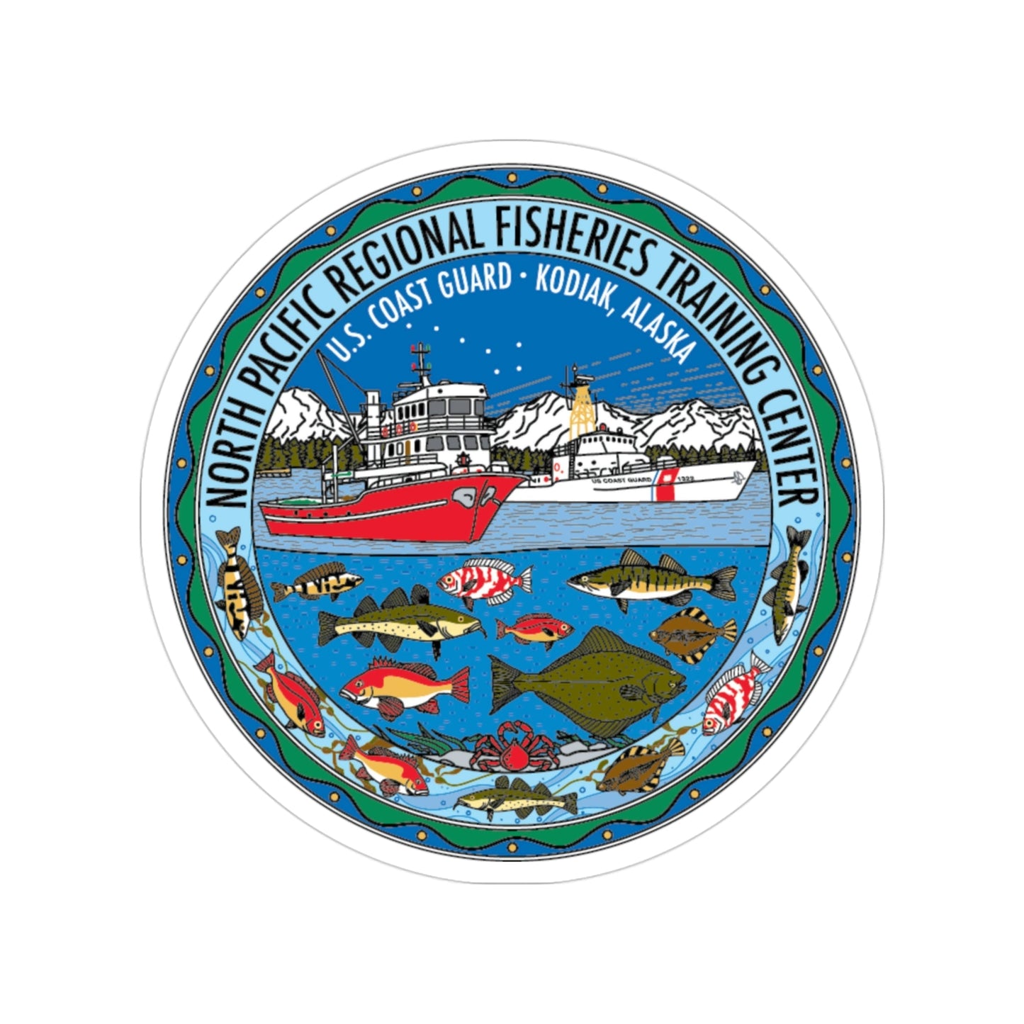 USCG NPRFTC Kodiak Alaska 2005 (U.S. Coast Guard) Transparent STICKER Die-Cut Vinyl Decal-3 Inch-The Sticker Space