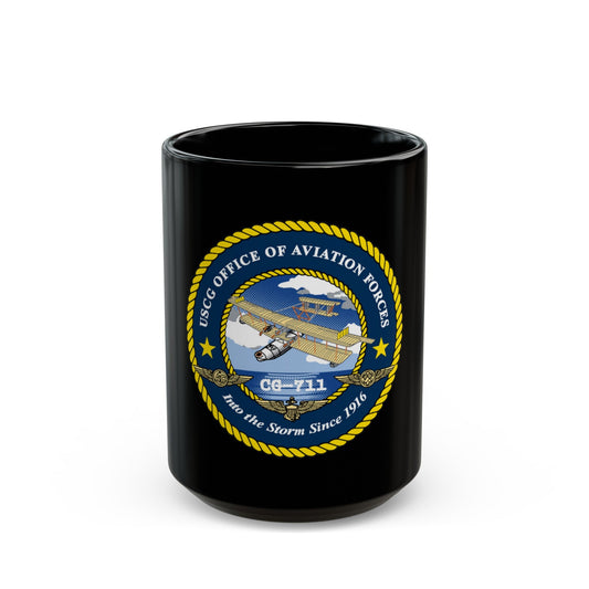USCG OFFICE OF AVIATION FORCES CG 711 (U.S. Coast Guard) Black Coffee Mug