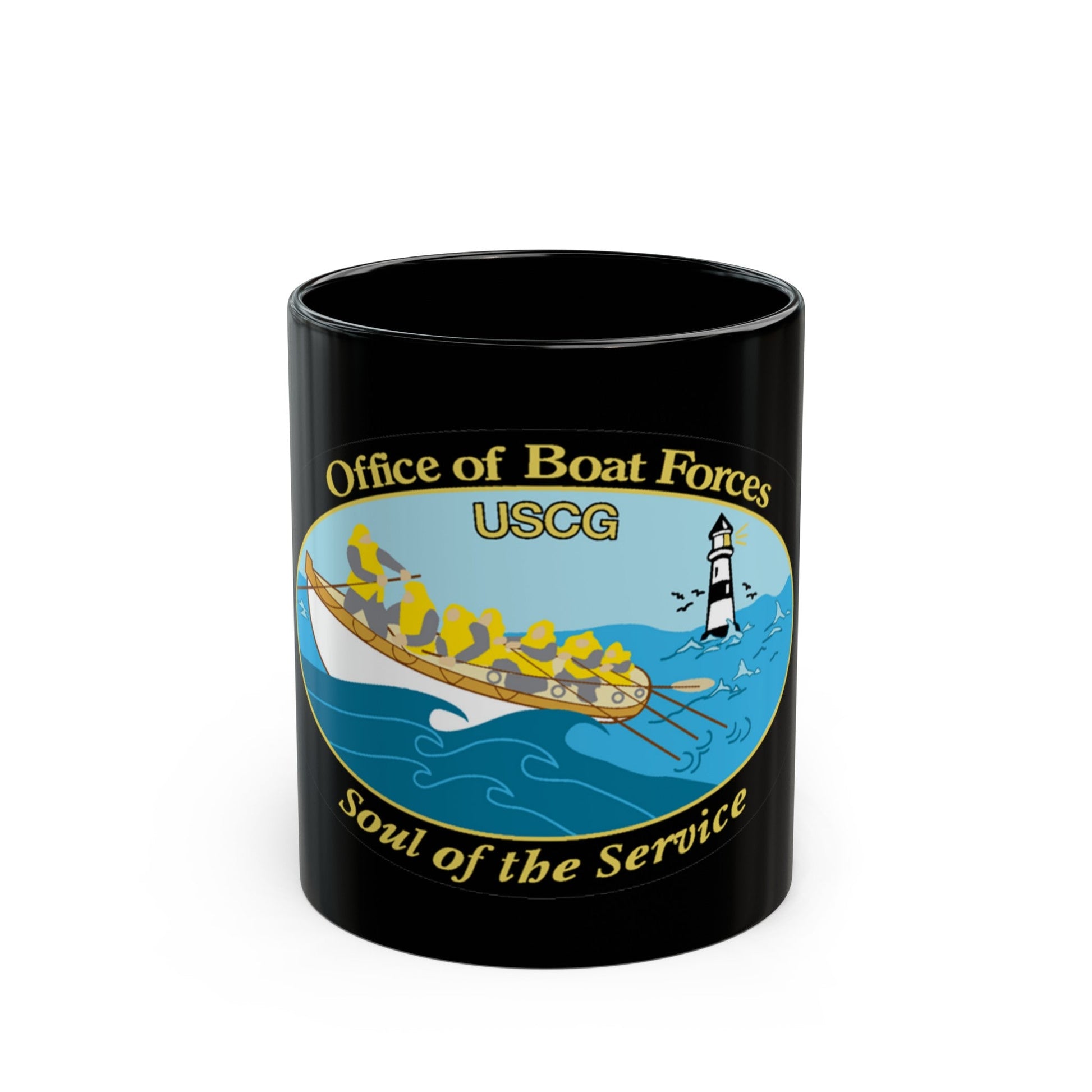 USCG Office of Boat Forces (U.S. Coast Guard) Black Coffee Mug-11oz-The Sticker Space