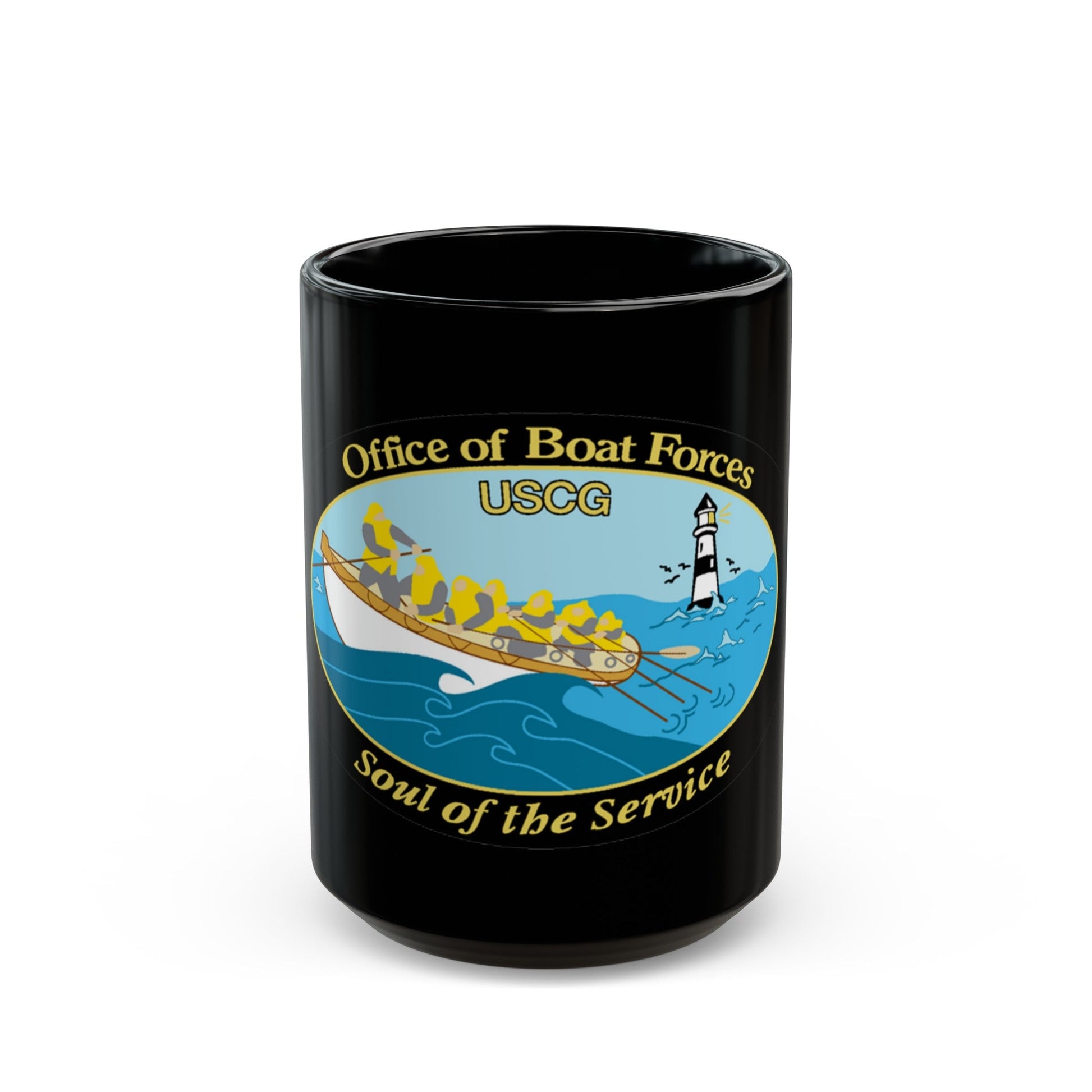 USCG Office of Boat Forces (U.S. Coast Guard) Black Coffee Mug-15oz-The Sticker Space