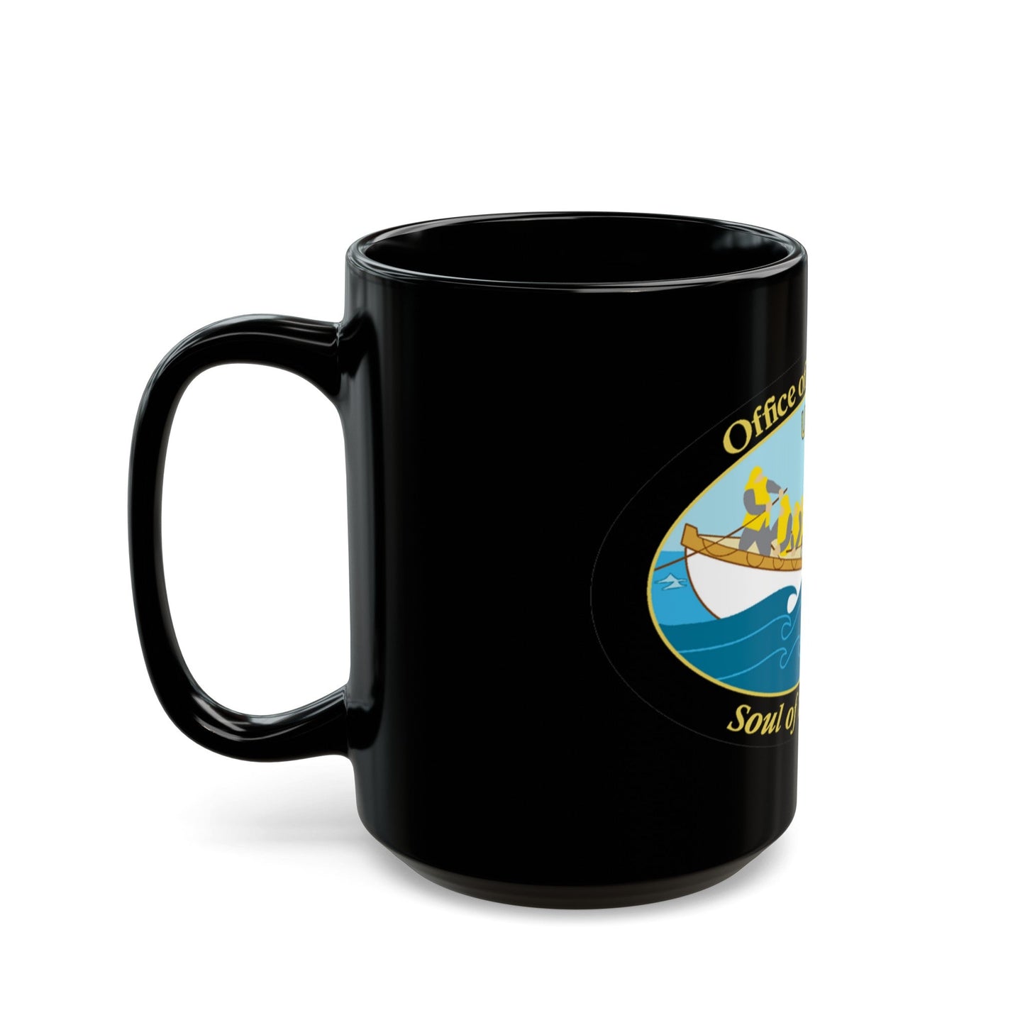 USCG Office of Boat Forces (U.S. Coast Guard) Black Coffee Mug-The Sticker Space