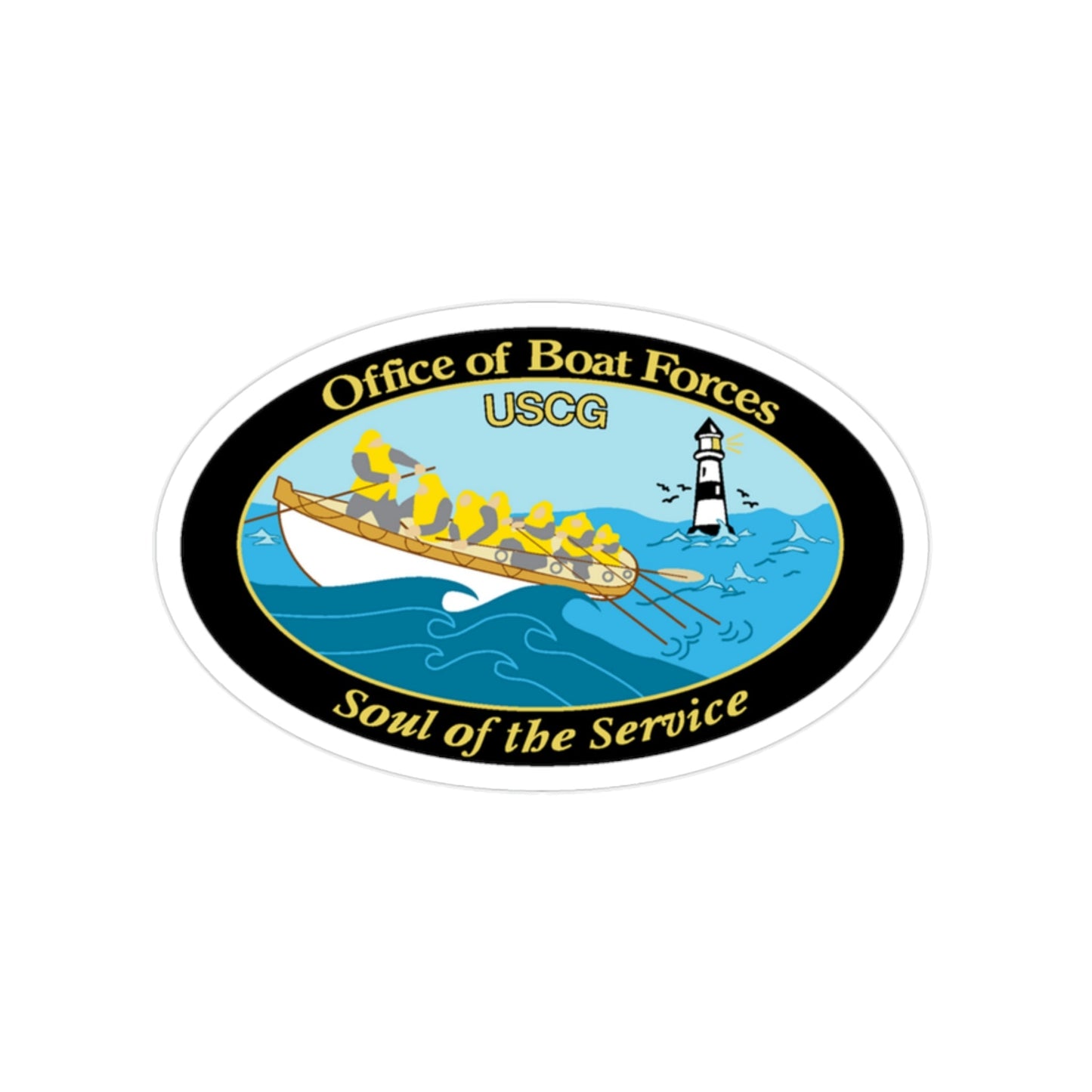 USCG Office of Boat Forces (U.S. Coast Guard) Transparent STICKER Die-Cut Vinyl Decal-2 Inch-The Sticker Space