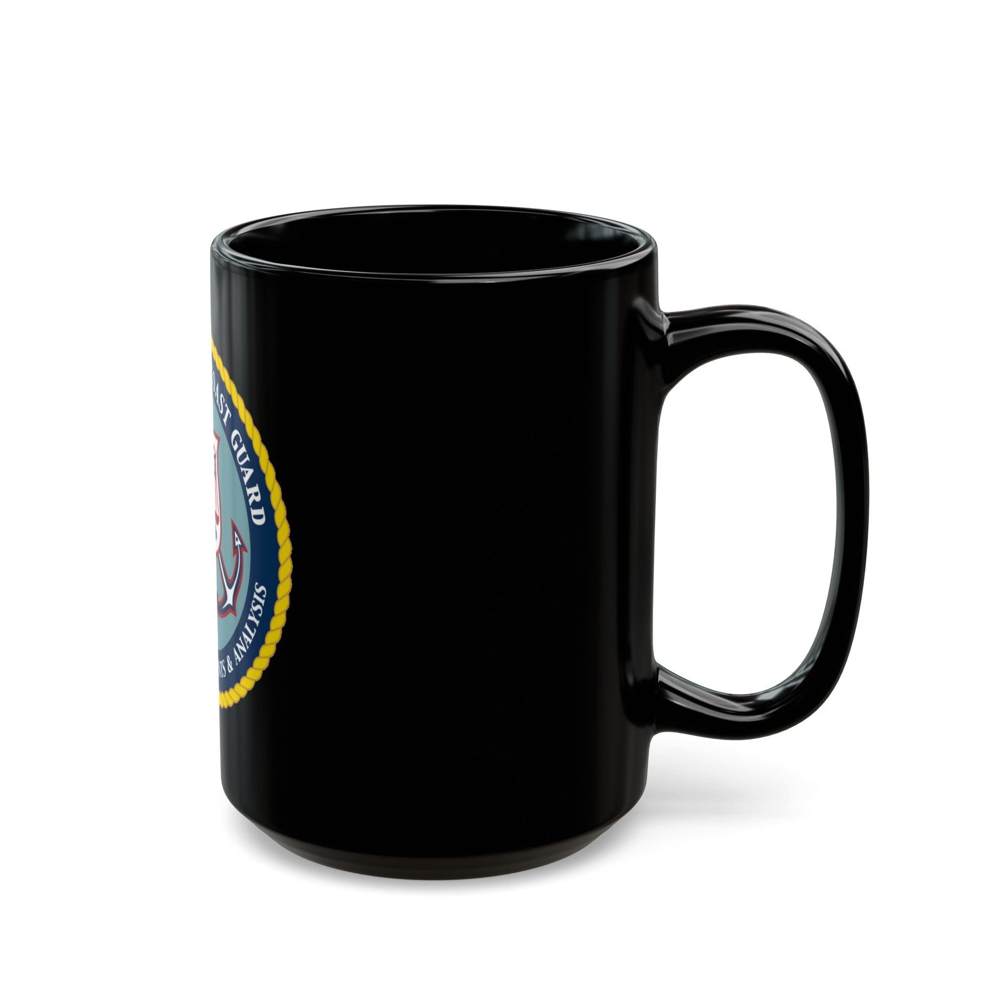 USCG Office of Requirements & Analysis (U.S. Coast Guard) Black Coffee Mug-The Sticker Space