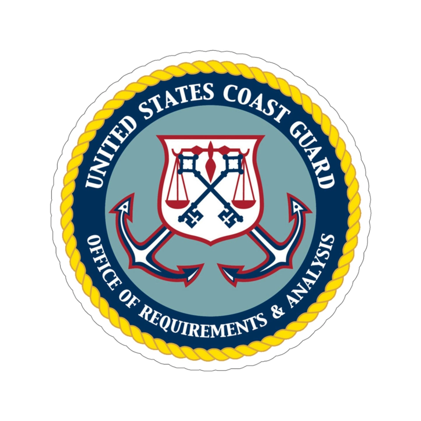 USCG Office of Requirements & Analysis (U.S. Coast Guard) STICKER Vinyl Die-Cut Decal-4 Inch-The Sticker Space