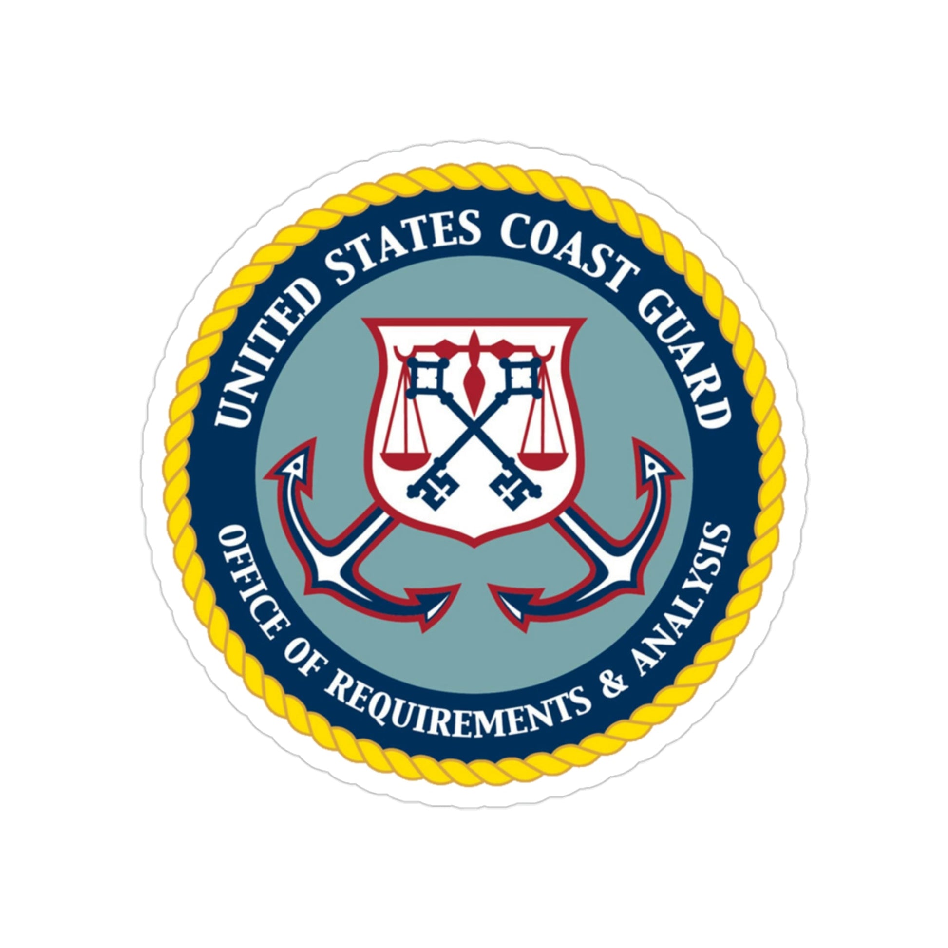 USCG Office of Requirements & Analysis (U.S. Coast Guard) Transparent STICKER Die-Cut Vinyl Decal-3 Inch-The Sticker Space