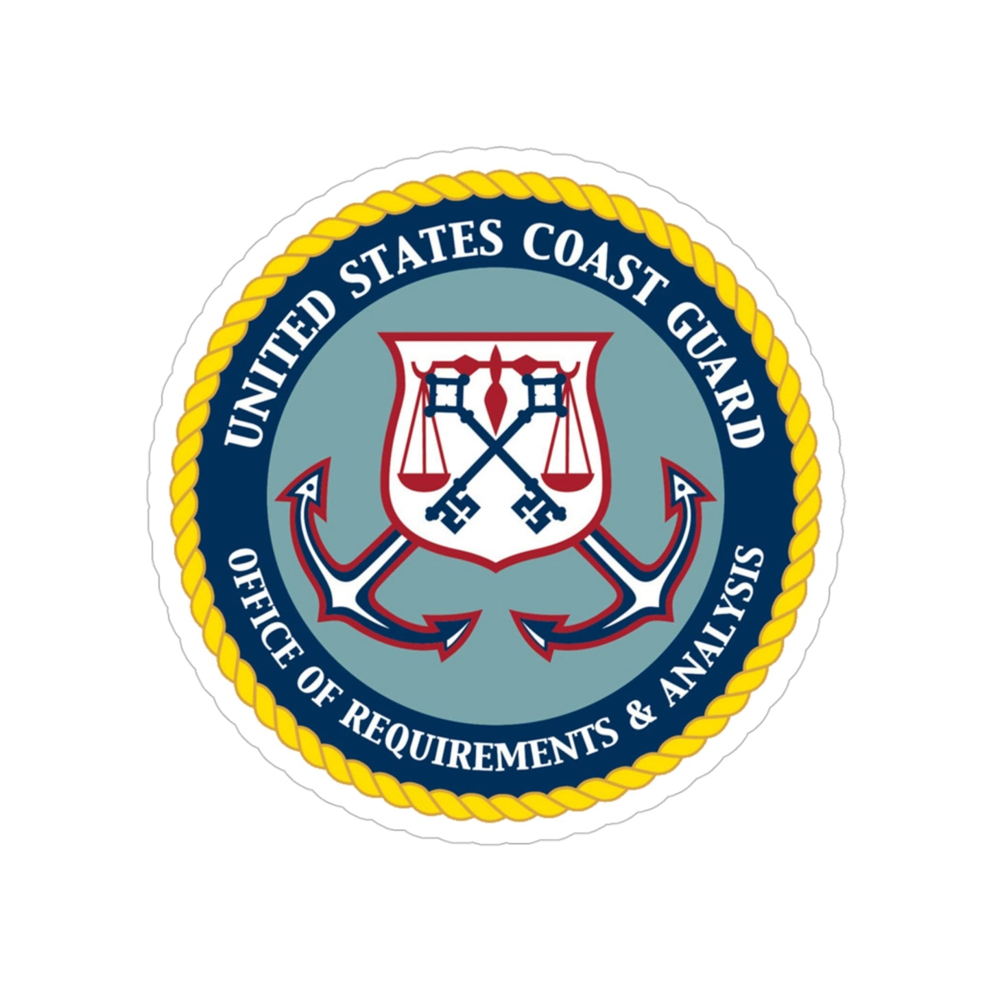USCG Office of Requirements & Analysis (U.S. Coast Guard) Transparent STICKER Die-Cut Vinyl Decal-4 Inch-The Sticker Space