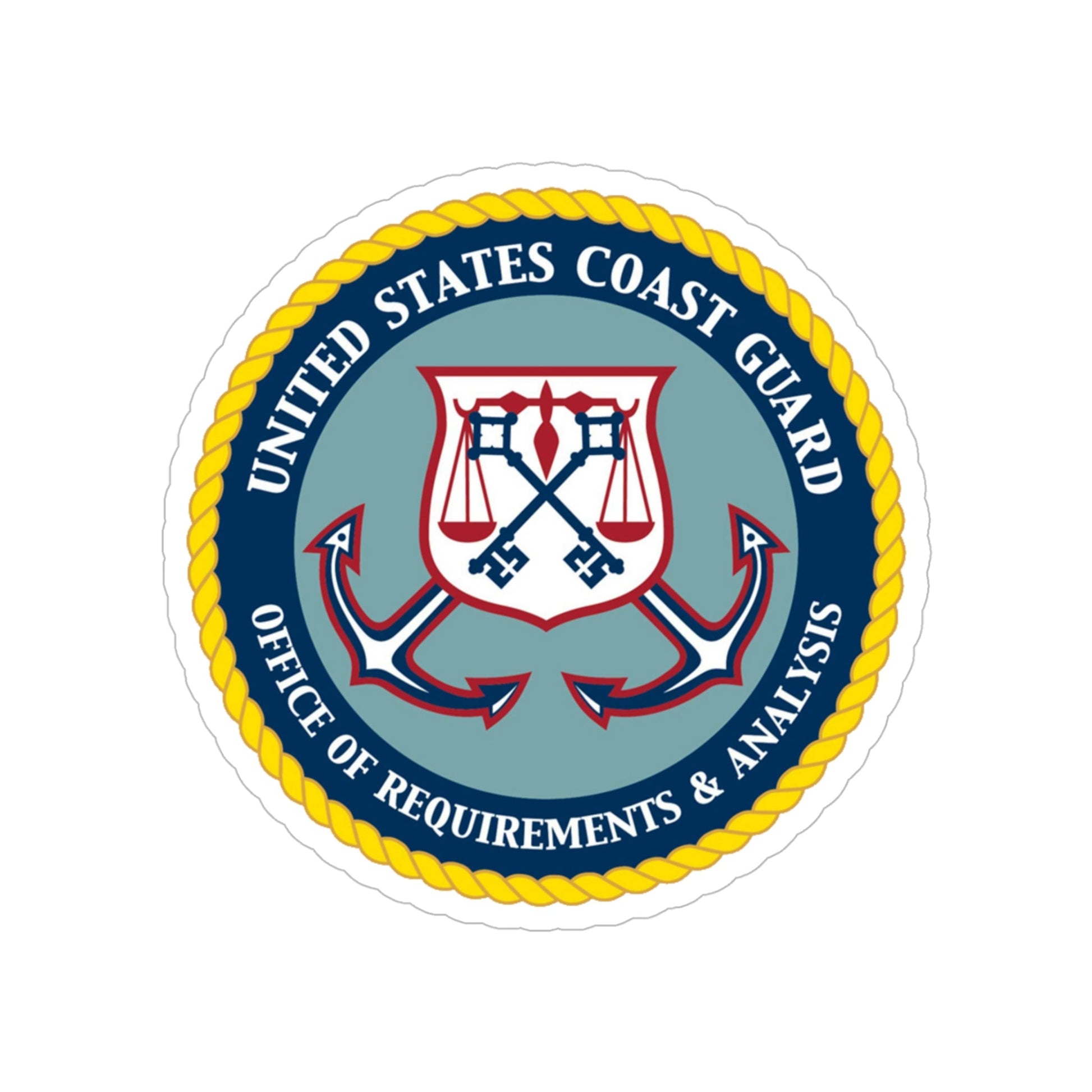 USCG Office of Requirements & Analysis (U.S. Coast Guard) Transparent STICKER Die-Cut Vinyl Decal-5 Inch-The Sticker Space