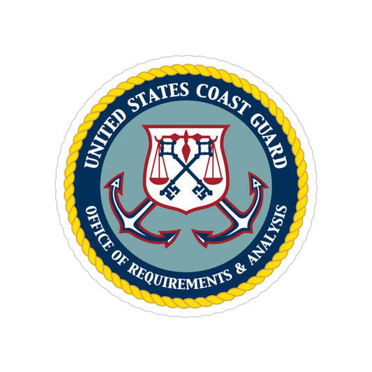 USCG Office of Requirements & Analysis (U.S. Coast Guard) Transparent STICKER Die-Cut Vinyl Decal-6 Inch-The Sticker Space
