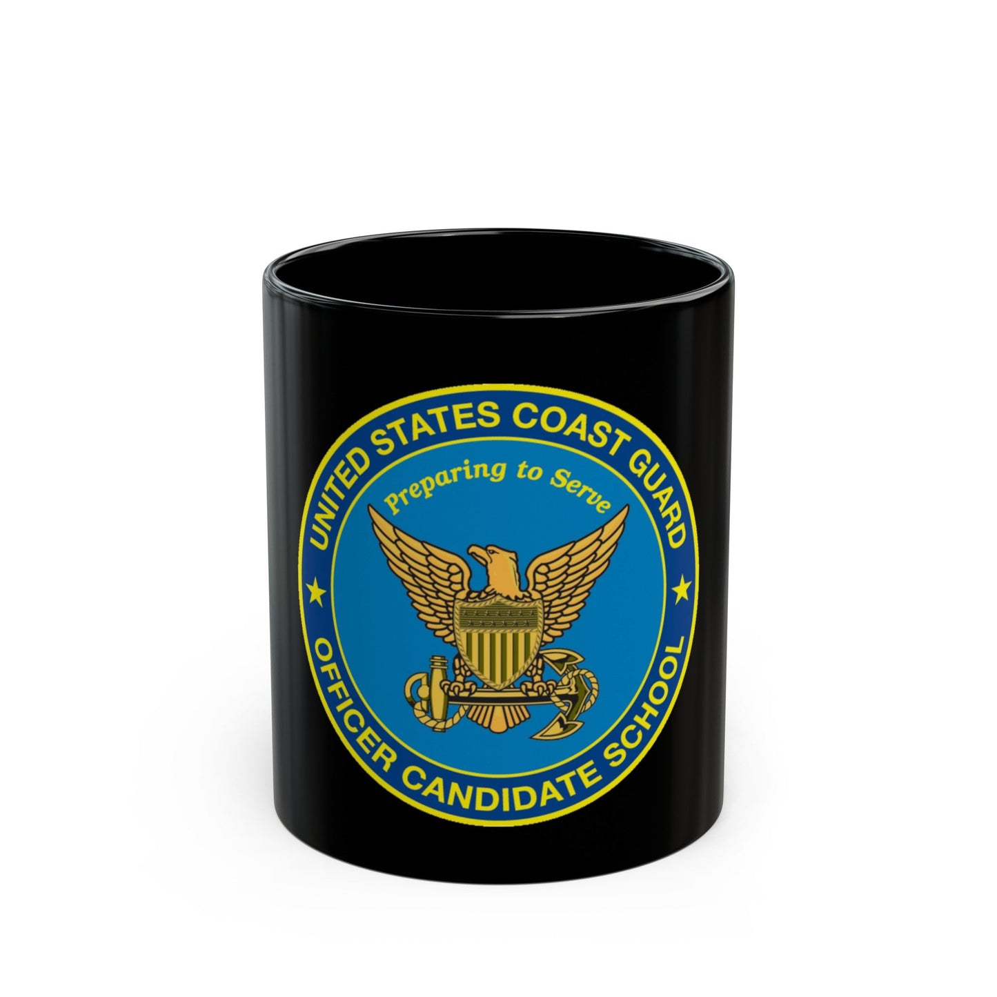 USCG Officer Candidate School (U.S. Coast Guard) Black Coffee Mug-11oz-The Sticker Space