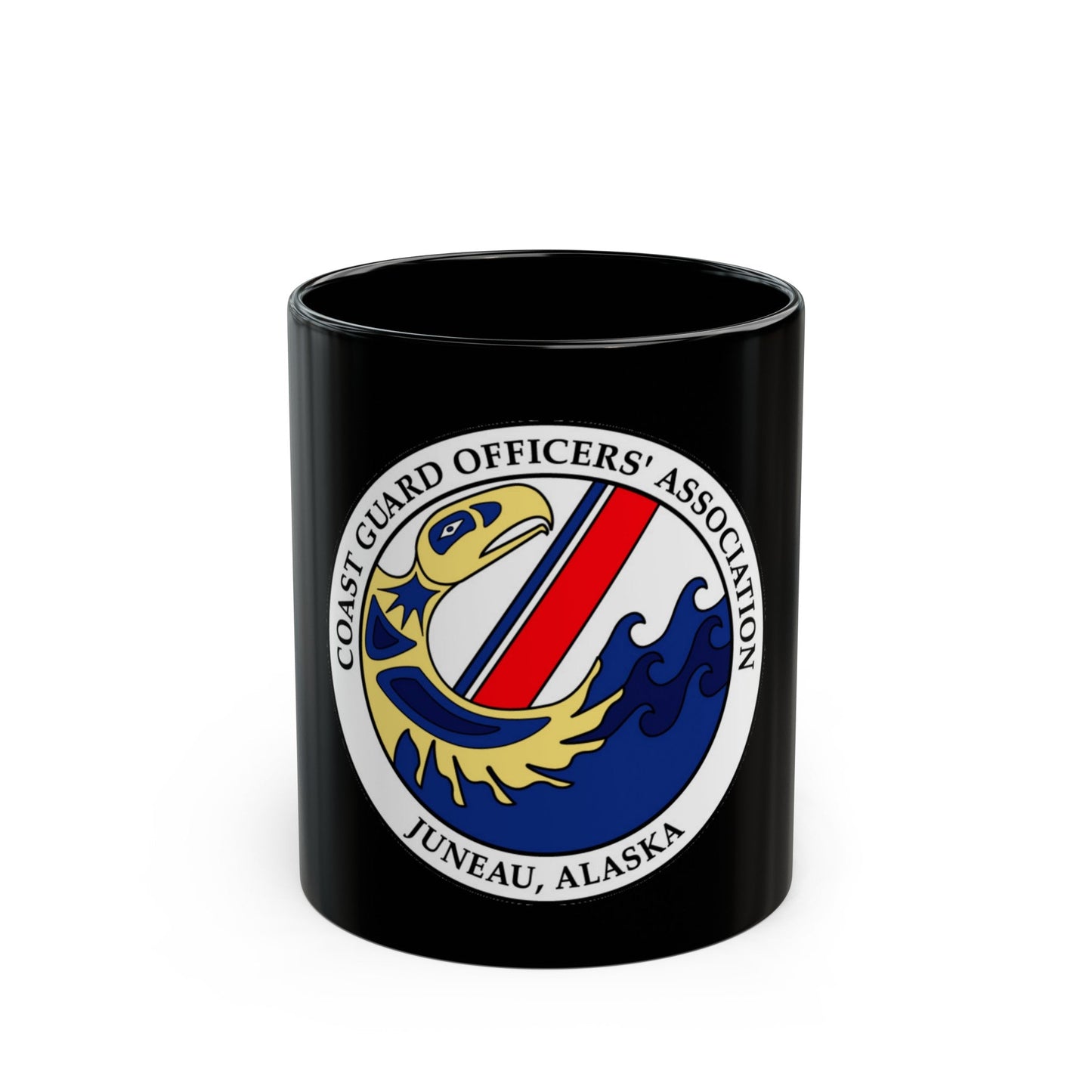 USCG Officers (U.S. Coast Guard) Black Coffee Mug-11oz-The Sticker Space