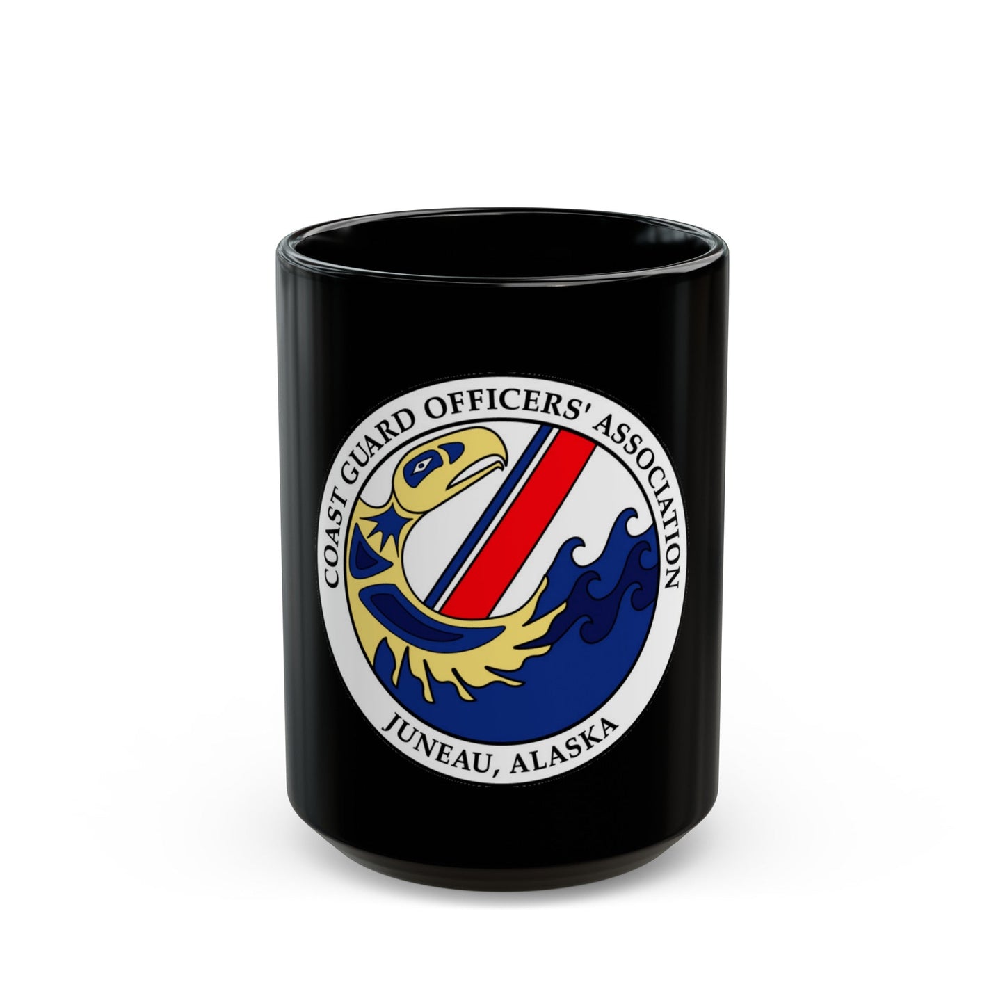 USCG Officers (U.S. Coast Guard) Black Coffee Mug-15oz-The Sticker Space