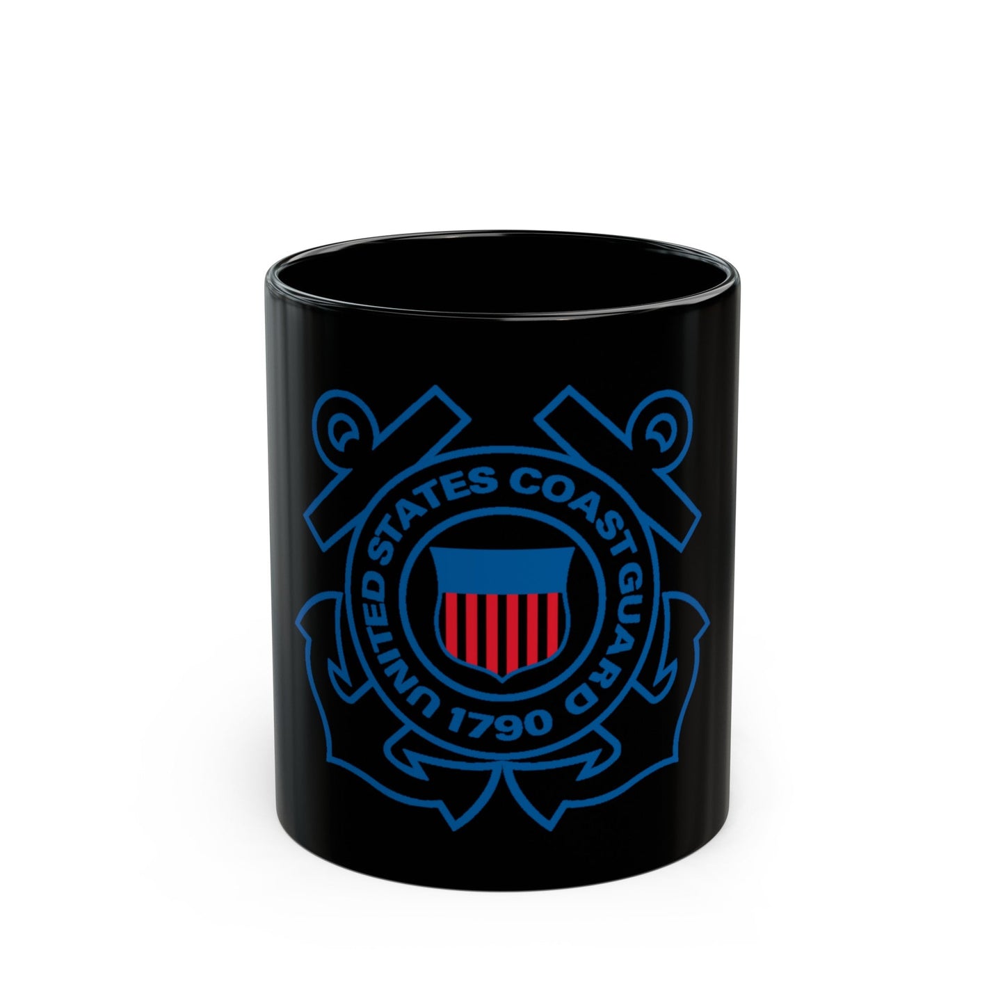 USCG Official Emblem (U.S. Coast Guard) Black Coffee Mug-11oz-The Sticker Space