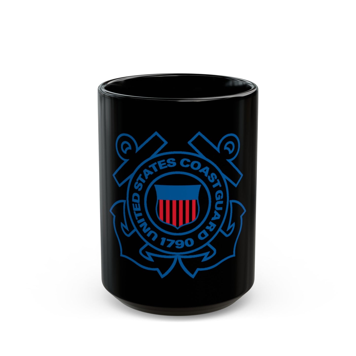 USCG Official Emblem (U.S. Coast Guard) Black Coffee Mug-15oz-The Sticker Space