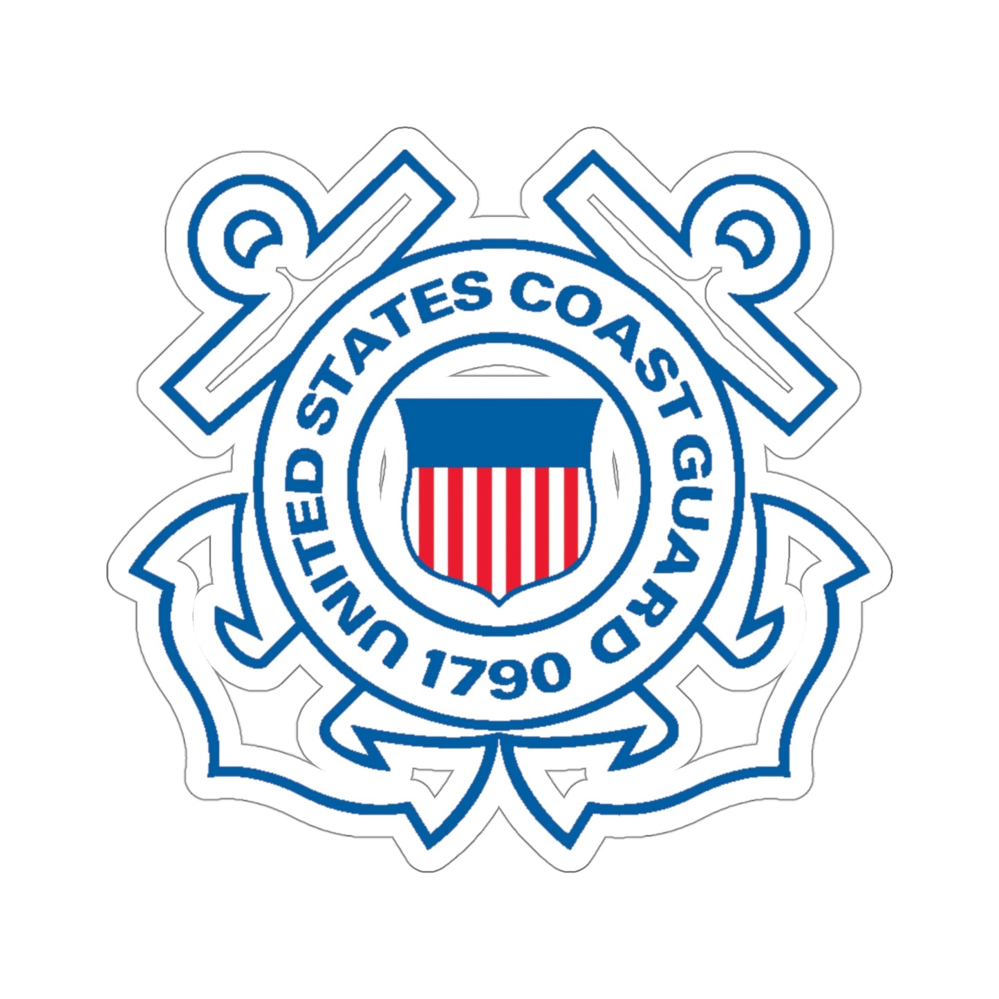 USCG Official Emblem (U.S. Coast Guard) STICKER Vinyl Die-Cut Decal-4 Inch-The Sticker Space