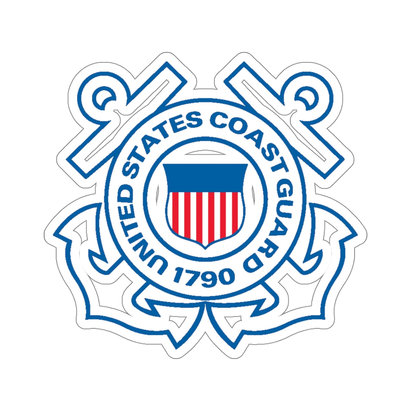 USCG Official Emblem (U.S. Coast Guard) STICKER Vinyl Die-Cut Decal-5 Inch-The Sticker Space