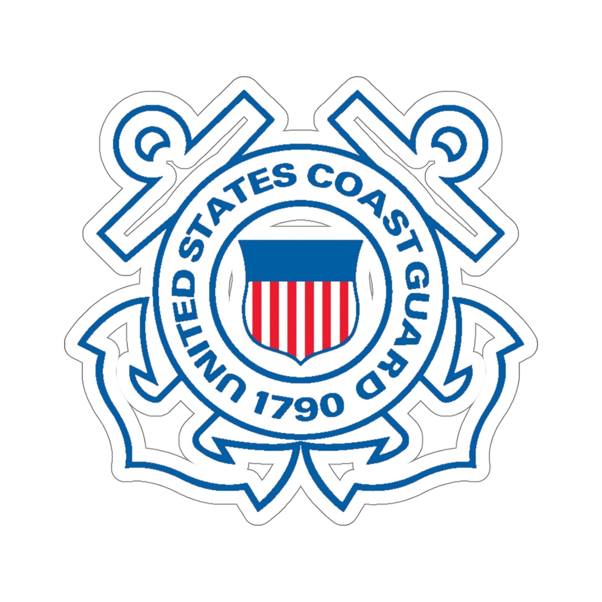 USCG Official Emblem (U.S. Coast Guard) STICKER Vinyl Die-Cut Decal-5 Inch-The Sticker Space