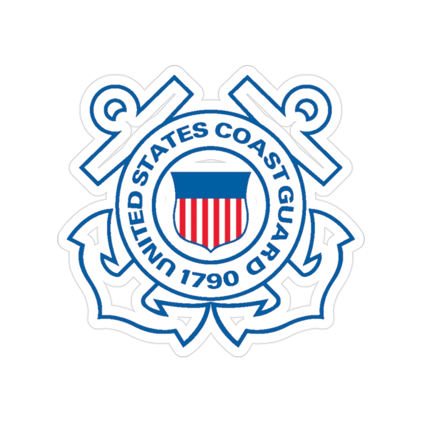 USCG Official Emblem (U.S. Coast Guard) Transparent STICKER Die-Cut Vinyl Decal-2 Inch-The Sticker Space