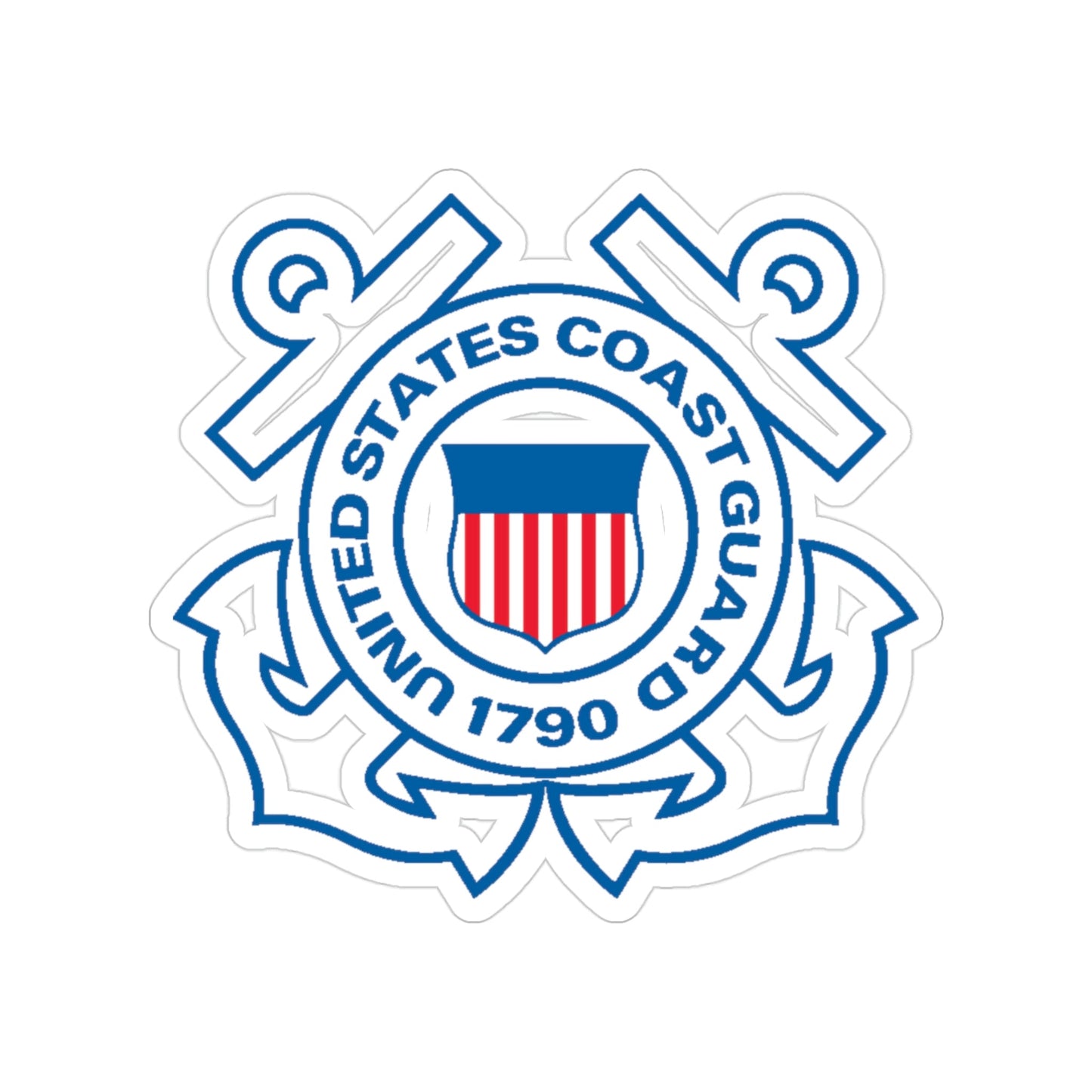 USCG Official Emblem (U.S. Coast Guard) Transparent STICKER Die-Cut Vinyl Decal-3 Inch-The Sticker Space