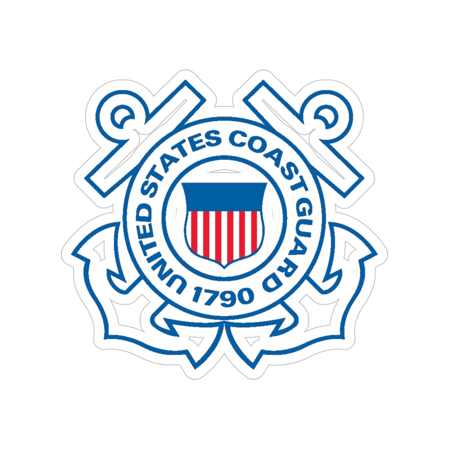 USCG Official Emblem (U.S. Coast Guard) Transparent STICKER Die-Cut Vinyl Decal-4 Inch-The Sticker Space
