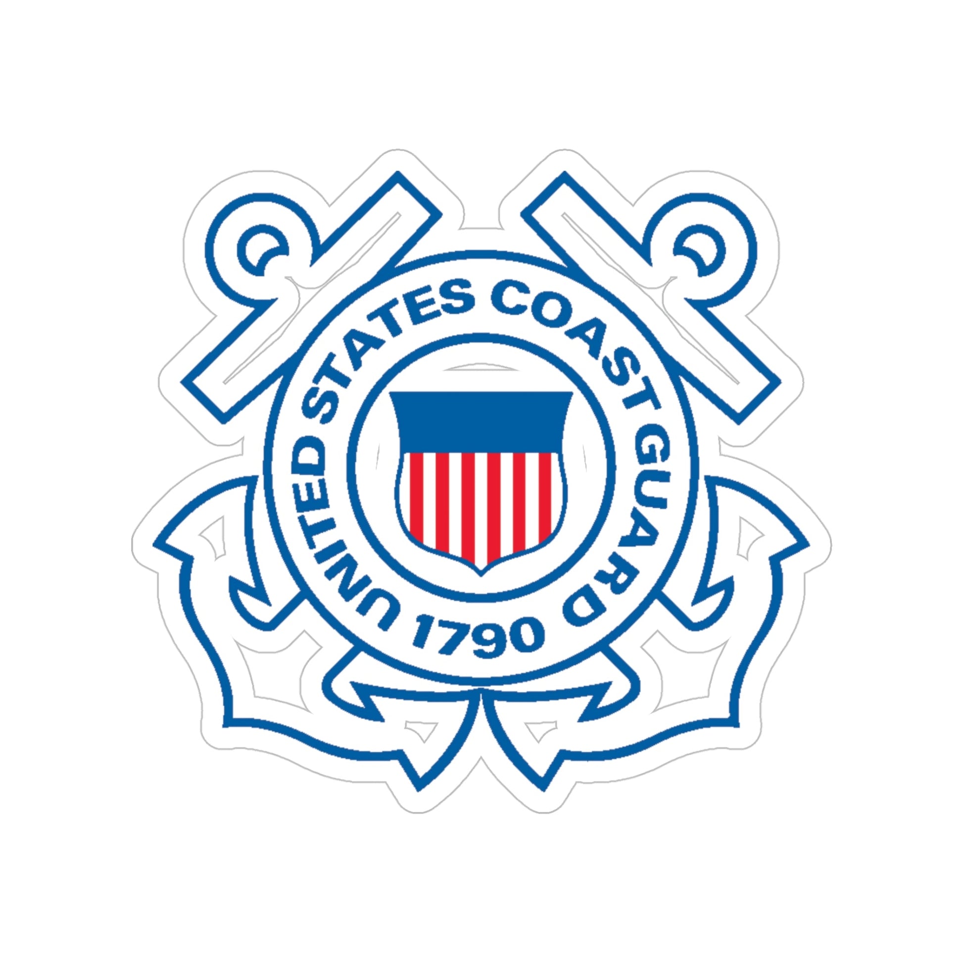 USCG Official Emblem (U.S. Coast Guard) Transparent STICKER Die-Cut Vinyl Decal-5 Inch-The Sticker Space