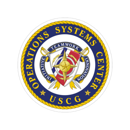 USCG Operations Systems Center (U.S. Coast Guard) Transparent STICKER Die-Cut Vinyl Decal-3 Inch-The Sticker Space