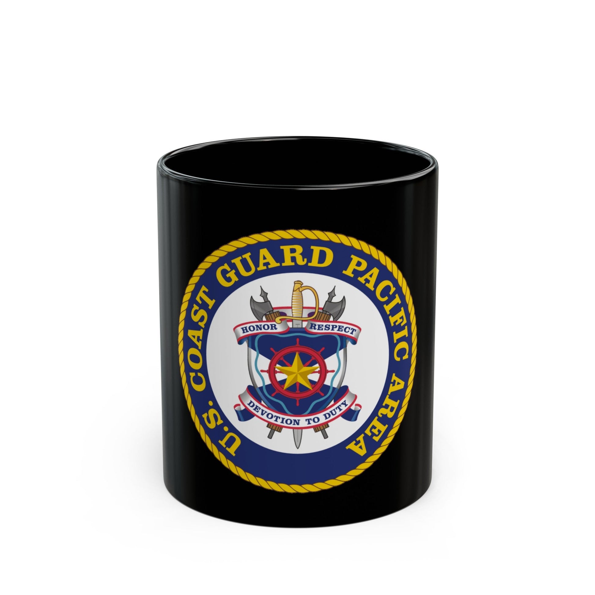 USCG Pacific Area (U.S. Coast Guard) Black Coffee Mug-11oz-The Sticker Space