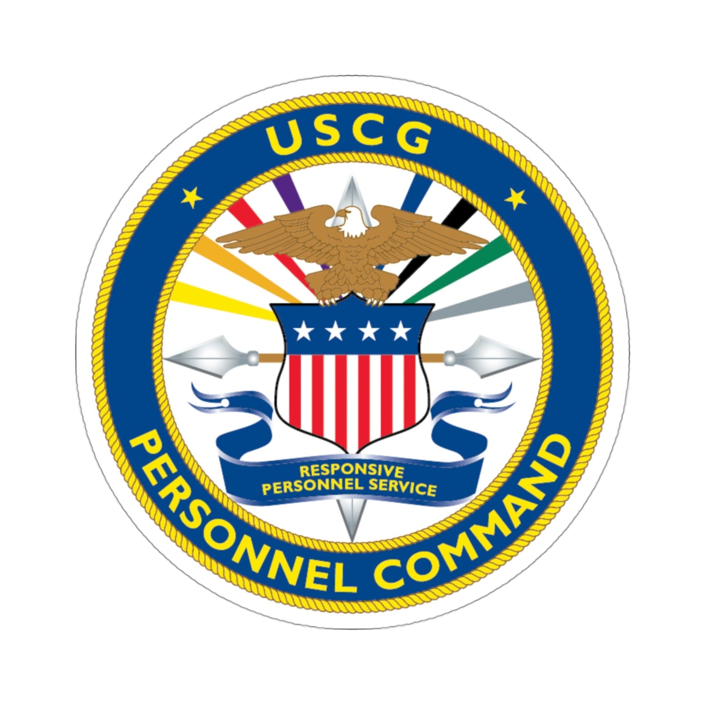 USCG Personnel Command (U.S. Coast Guard) STICKER Vinyl Die-Cut Decal-3 Inch-The Sticker Space