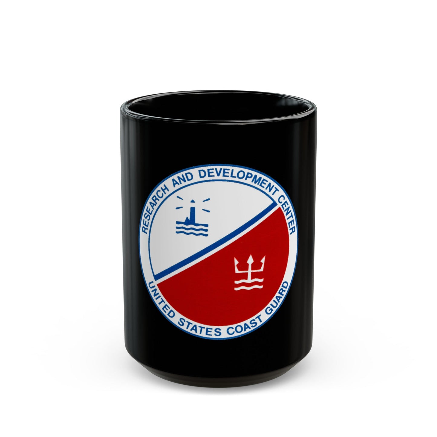 USCG Research And Development Center (U.S. Coast Guard) Black Coffee Mug-15oz-The Sticker Space