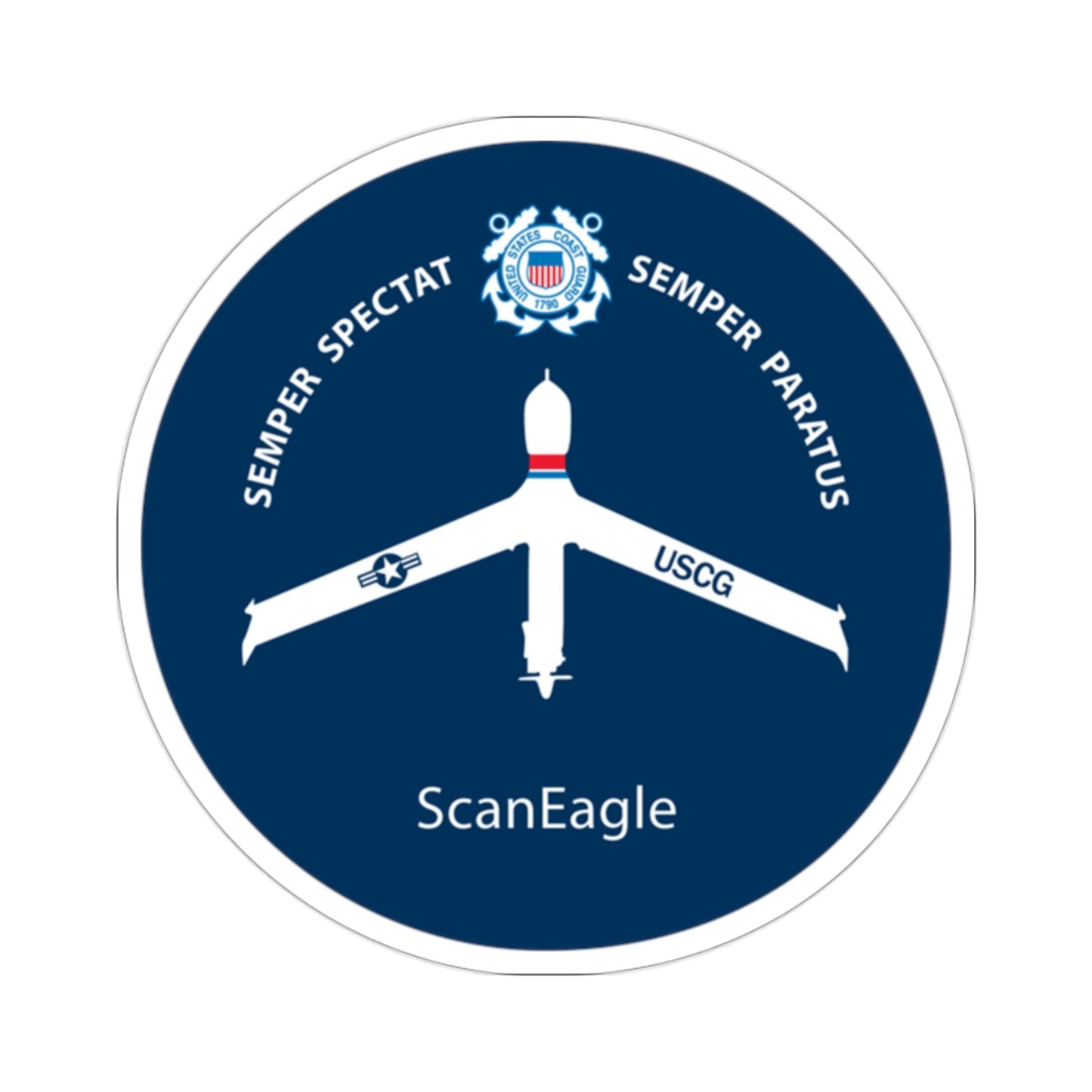 USCG Scan Eagle (U.S. Coast Guard) STICKER Vinyl Die-Cut Decal-2 Inch-The Sticker Space