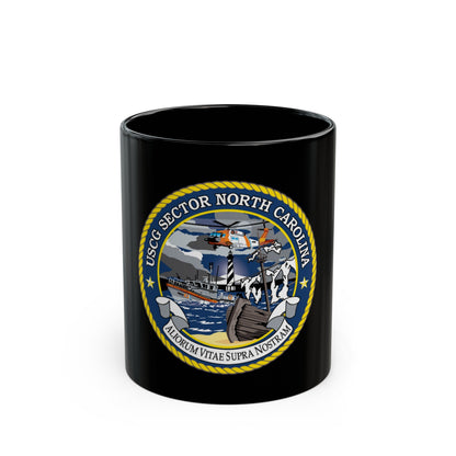 USCG Secctor North Carolina (U.S. Coast Guard) Black Coffee Mug-11oz-The Sticker Space