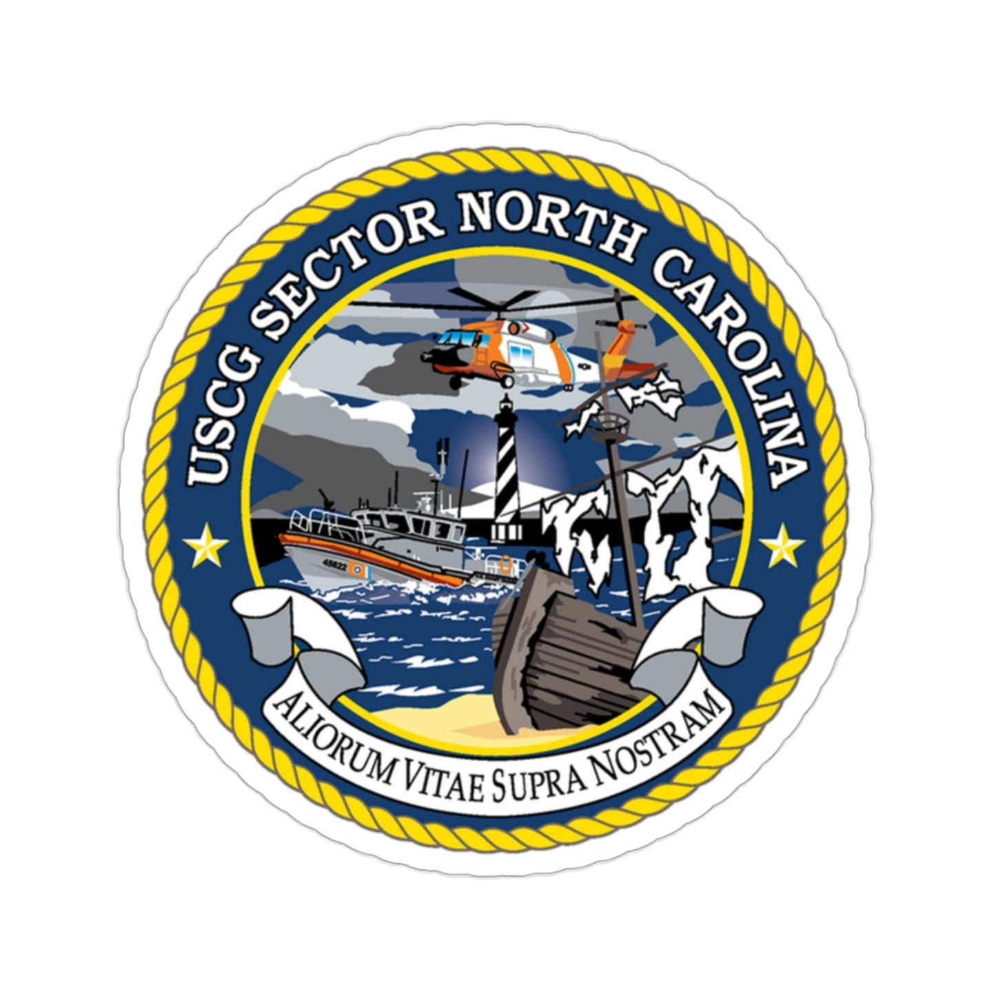 USCG Secctor North Carolina (U.S. Coast Guard) STICKER Vinyl Die-Cut Decal-2 Inch-The Sticker Space