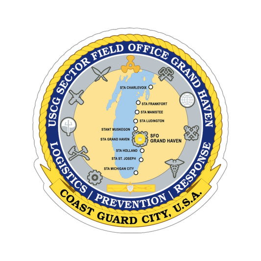 USCG Sector Field Office Grand Haven (U.S. Coast Guard) STICKER Vinyl Die-Cut Decal-6 Inch-The Sticker Space