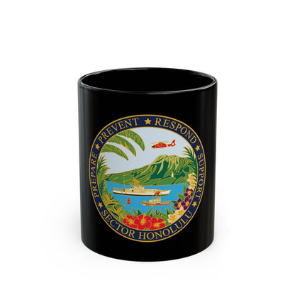 USCG Sector Honolulu (U.S. Coast Guard) Black Coffee Mug-11oz-The Sticker Space
