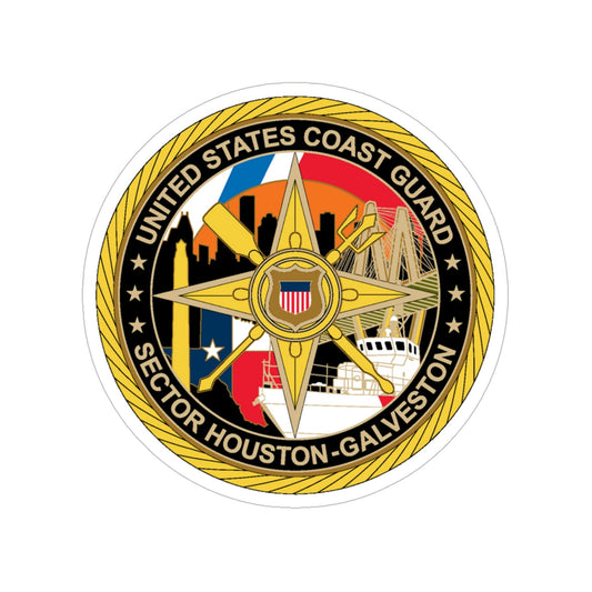 USCG Sector Houston Galveston Wardroom (U.S. Coast Guard) Transparent STICKER Die-Cut Vinyl Decal-6 Inch-The Sticker Space