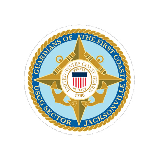 USCG Sector Jacksonville Guardians of the first coast (U.S. Coast Guard) Transparent STICKER Die-Cut Vinyl Decal-6 Inch-The Sticker Space