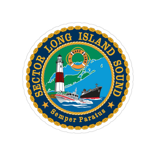 USCG Sector Long Island Sound (U.S. Coast Guard) Transparent STICKER Die-Cut Vinyl Decal-6 Inch-The Sticker Space
