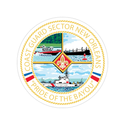 USCG Sector New Orleans Pride of the Bayou (U.S. Coast Guard) Transparent STICKER Die-Cut Vinyl Decal-6 Inch-The Sticker Space