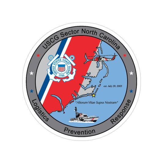 USCG Sector North Carolina (U.S. Coast Guard) Transparent STICKER Die-Cut Vinyl Decal-6 Inch-The Sticker Space