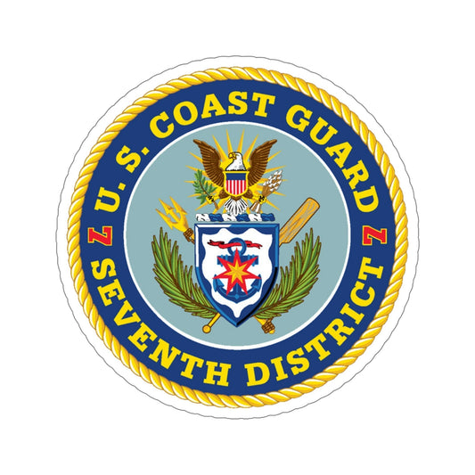 USCG Seventh District (U.S. Coast Guard) STICKER Vinyl Die-Cut Decal-6 Inch-The Sticker Space
