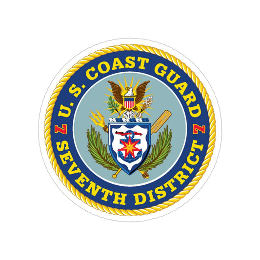 USCG Seventh District (U.S. Coast Guard) Transparent STICKER Die-Cut Vinyl Decal-6 Inch-The Sticker Space