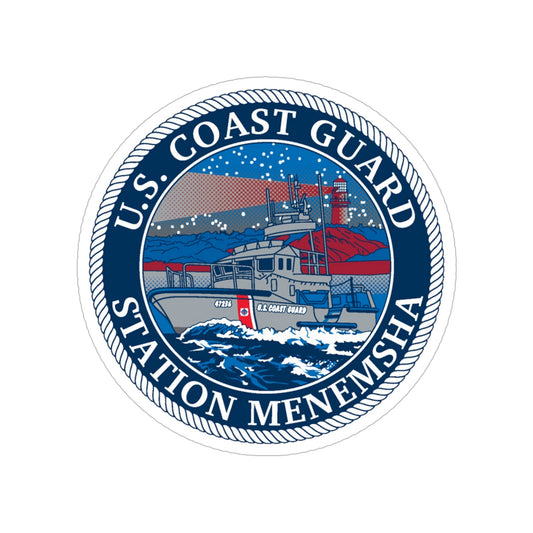 USCG STA MENEMSHA (U.S. Coast Guard) Transparent STICKER Die-Cut Vinyl Decal-6 Inch-The Sticker Space