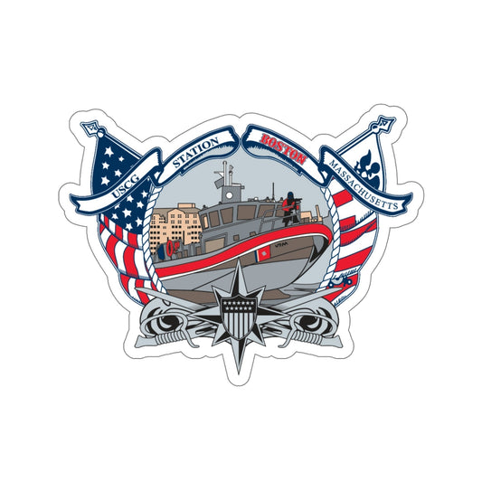 USCG Station Boston (U.S. Coast Guard) STICKER Vinyl Die-Cut Decal-6 Inch-The Sticker Space