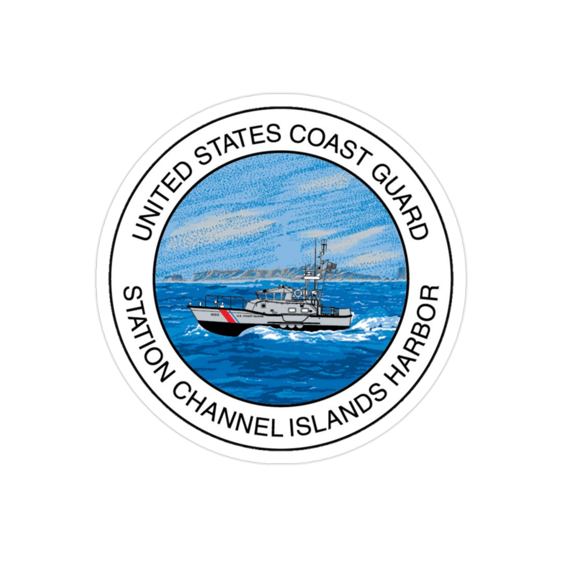 USCG Station Channel Islands Harbor (U.S. Coast Guard) Transparent STICKER Die-Cut Vinyl Decal-2 Inch-The Sticker Space