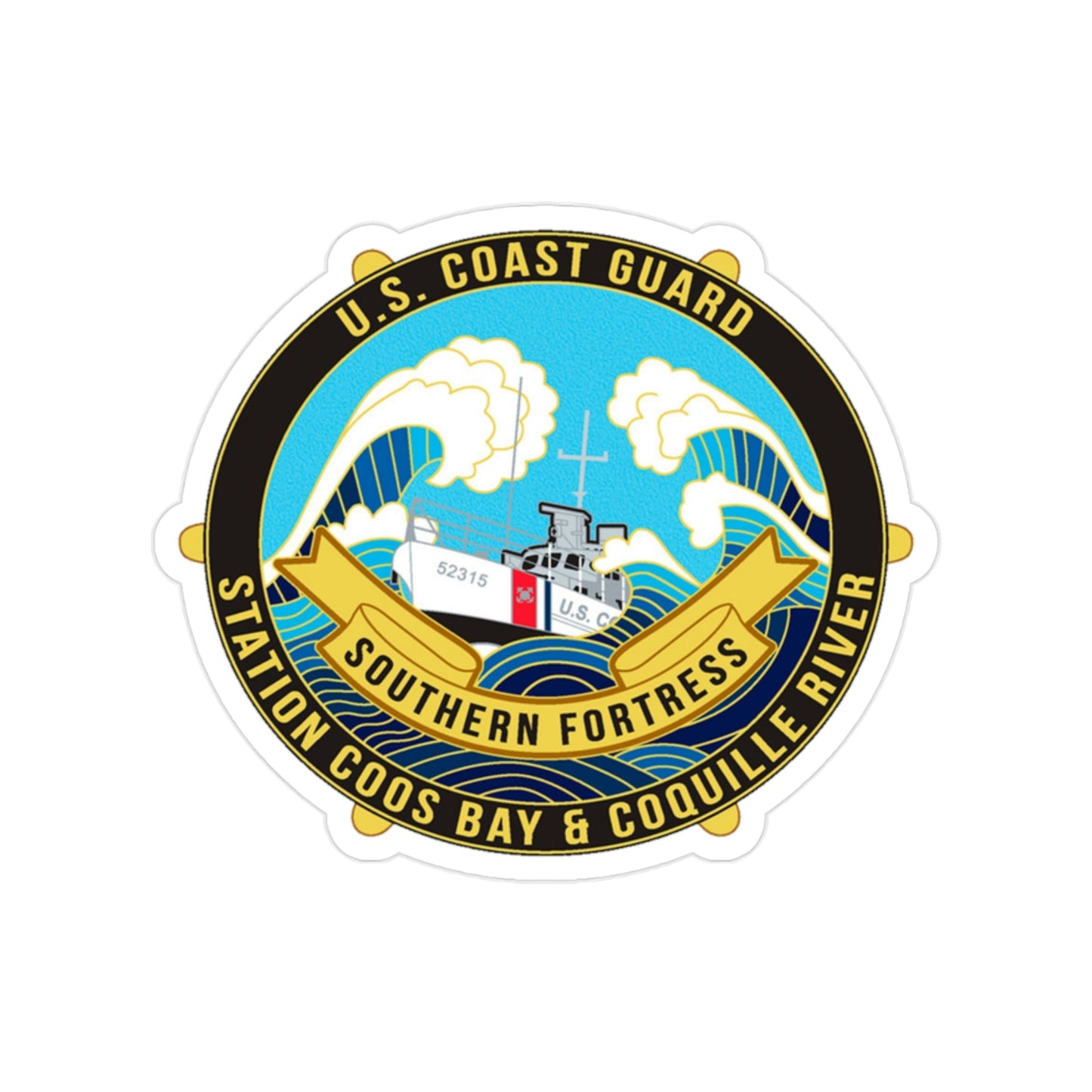 USCG Station Coos Bay (U.S. Coast Guard) Transparent STICKER Die-Cut Vinyl Decal-2 Inch-The Sticker Space